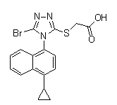 2-[[5-Bromo-4-(4-cyclopropyl-1-naphthalenyl)-4h-1,2,4-triazol-3-yl]thio]acetic acid Structure,878672-00-5Structure