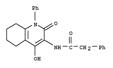  n-(1,2,5,6,7,8-六氫-4-羥基-2-氧代-1-苯基-3-喹啉)-苯乙酰胺結(jié)構(gòu)式_893601-70-2結(jié)構(gòu)式