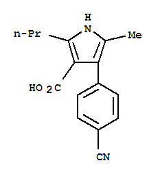 1H-pyrrole-3-carboxylic acid, 4-(4-cyanophenyl)-5-methyl-2-propyl-Structure,894074-69-2Structure 1H-pyrrole-3-carboxylic acid, 4-(4-cyanophenyl)-5-methyl-2-propyl- Structure,894074-69-2Structure