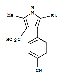 1H-pyrrole-3-carboxylic acid, 4-(4-cyanophenyl)-5-ethyl-2-methyl- Structure,894074-71-6Structure