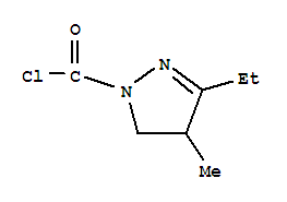 1H-pyrazole-1-carbonyl chloride, 3-ethyl-4,5-dihydro-4-methyl-(9ci)Structure,89662-71-5Structure 1H-pyrazole-1-carbonyl chloride, 3-ethyl-4,5-dihydro-4-methyl-(9ci) Structure,89662-71-5Structure