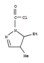 1H-pyrazole-1-carbonyl chloride, 5-ethyl-4,5-dihydro-4-methyl-(9ci)Structure,89662-72-6Structure 1H-pyrazole-1-carbonyl chloride, 5-ethyl-4,5-dihydro-4-methyl-(9ci) Structure,89662-72-6Structure