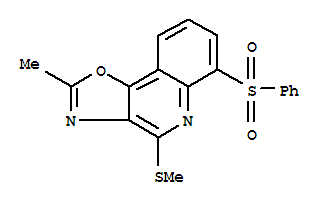 2-甲基-4-(甲基硫代)-6-(苯基磺?；?-噁唑并[4,5-c]喹啉結(jié)構(gòu)式_899793-18-1結(jié)構(gòu)式