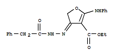 (9ci)-4,5-二氫-4-[(苯基乙?；?亞肼基]-2-(苯基氨基)-3-呋喃羧酸乙酯結(jié)構(gòu)式_907556-79-0結(jié)構(gòu)式
