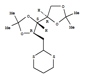 4-(2,2-二甲基-1,3-二氧戊環(huán)-4-基)-5-(1,3-二噻烷-2-基甲基)-2,2-二甲基-1,3-二氧戊環(huán)結(jié)構(gòu)式_91294-64-3結(jié)構(gòu)式