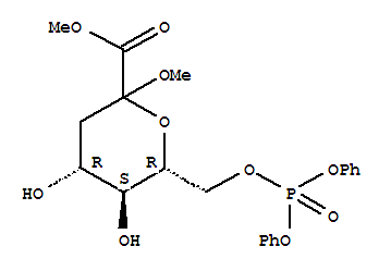 Methyl 3-deoxy-d-arabino-2-heptulopyranosidonic acid methyl ester 7-(diphenyl phosphate)Structure,91382-79-5Structure Methyl 3-deoxy-d-arabino-2-heptulopyranosidonic acid methyl ester 7-(diphenyl phosphate) Structure,91382-79-5Structure