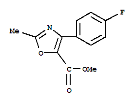 5-Oxazolecarboxylic acid, 4-(4-fluorophenyl)-2-methyl-, methyl esterStructure,914287-71-1Structure 5-Oxazolecarboxylic acid, 4-(4-fluorophenyl)-2-methyl-, methyl ester Structure,914287-71-1Structure