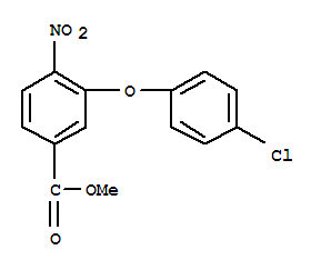 Benzoic acid, 3-(4-chlorophenoxy)-4-nitro-, methyl esterStructure,931414-11-8Structure Benzoic acid, 3-(4-chlorophenoxy)-4-nitro-, methyl ester Structure,931414-11-8Structure