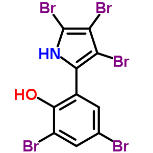 2,4-Dibromo-6-(3,4,5-tribromo-1h-pyrrol-2-yl)phenolStructure,10245-81-5Structure 2,4-Dibromo-6-(3,4,5-tribromo-1h-pyrrol-2-yl)phenol Structure,10245-81-5Structure