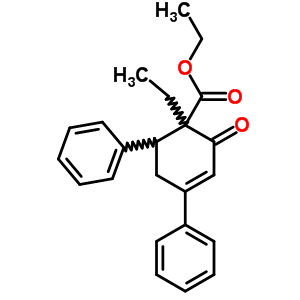 3-Cyclohexene-1-carboxylicacid, 1-ethyl-2-oxo-4,6-diphenyl-, ethyl esterStructure,10346-10-8Structure 3-Cyclohexene-1-carboxylicacid, 1-ethyl-2-oxo-4,6-diphenyl-, ethyl ester Structure,10346-10-8Structure