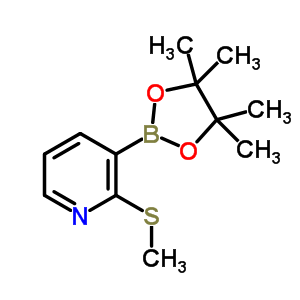Pyridine, 2-(methylthio)-3-(4,4,5,5-tetramethyl-1,3,2-dioxaborolan-2-yl)-Structure,1073354-78-5Structure Pyridine, 2-(methylthio)-3-(4,4,5,5-tetramethyl-1,3,2-dioxaborolan-2-yl)- Structure,1073354-78-5Structure