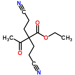 Butanoic acid,2-acetyl-4-cyano-2-(2-cyanoethyl)-, ethyl esterStructure,1112-25-0Structure Butanoic acid,2-acetyl-4-cyano-2-(2-cyanoethyl)-, ethyl ester Structure,1112-25-0Structure