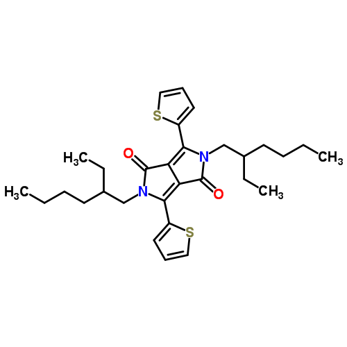 2,5-雙(2-乙基己基)-3,6-二(噻吩-2-基)吡咯并[3,4-c]吡咯-1,4(2H,5h)-二酮結(jié)構(gòu)式_1185885-86-2結(jié)構(gòu)式