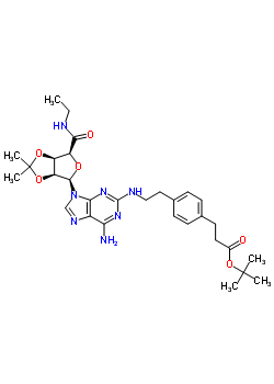 2-Methyl-2-propanyl 3-{4-[2-({6-amino-9-[(3as,4r,6s,6ar)-6-(ethylcarbamoyl)-2,2-dimethyltetrahydrofuro[3,4-d][1,3]dioxol-4-yl]-9h-purin-2-yl}amino)ethyl]phenyl}propanoate Structure,120225-76-5Structure