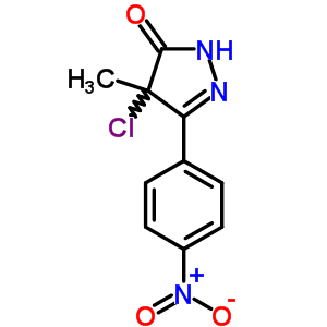 3H-pyrazol-3-one,4-chloro-2,4-dihydro-4-methyl-5-(4-nitrophenyl)-Structure,13051-12-2Structure 3H-pyrazol-3-one,4-chloro-2,4-dihydro-4-methyl-5-(4-nitrophenyl)- Structure,13051-12-2Structure