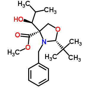 (2R,4S)-2-叔丁基-N-芐基-4-[1-(S)-羥基-2-甲基丙基]-噁唑啉-4-羧酸甲酯結(jié)構(gòu)式_145451-90-7結(jié)構(gòu)式