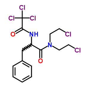 N,N-雙(2-氯乙基)-a-[(2,2,2-三氯乙?；?氨基]-苯丙酰胺結(jié)構(gòu)式_1462-77-7結(jié)構(gòu)式