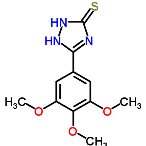 3H-1,2,4-triazole-3-thione,1,2-dihydro-5-(3,4,5-trimethoxyphenyl)-Structure,14803-86-2Structure 3H-1,2,4-triazole-3-thione,1,2-dihydro-5-(3,4,5-trimethoxyphenyl)- Structure,14803-86-2Structure