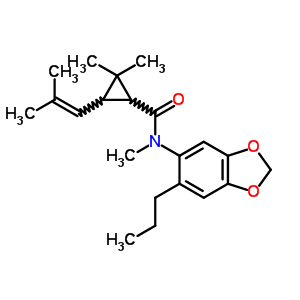 Cyclopropanecarboxamide,n,2,2-trimethyl-3-(2-methyl-1-propen-1-yl)-n-(6-propyl-1,3-benzodioxol-5-yl)-Structure,16409-29-3Structure Cyclopropanecarboxamide,n,2,2-trimethyl-3-(2-methyl-1-propen-1-yl)-n-(6-propyl-1,3-benzodioxol-5-yl)- Structure,16409-29-3Structure