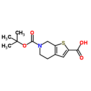 6-(叔丁氧基羰基)-4,5,6,7-四氫噻吩并[2,3-c]吡啶-2-羧酸結(jié)構(gòu)式_165947-51-3結(jié)構(gòu)式