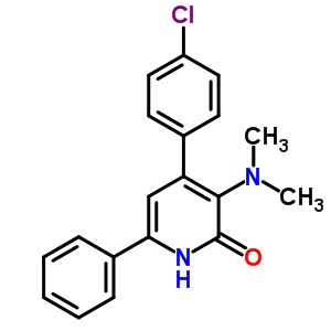 2(1H)-pyridinone,4-(4-chlorophenyl)-3-(dimethylamino)-6-phenyl-Structure,16607-19-5Structure 2(1H)-pyridinone,4-(4-chlorophenyl)-3-(dimethylamino)-6-phenyl- Structure,16607-19-5Structure