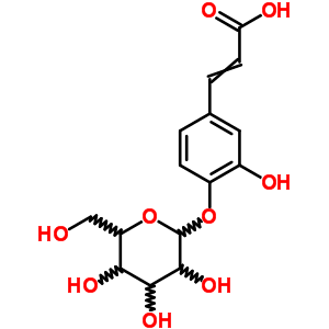 3-[4-(b-D-吡喃葡萄糖氧基)-3-羥基苯基]-2-丙酸結(jié)構(gòu)式_17093-82-2結(jié)構(gòu)式