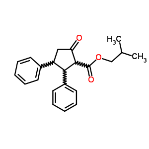 Cyclopentanecarboxylicacid, 5-oxo-2,3-diphenyl-, 2-methylpropyl esterStructure,1772-56-1Structure Cyclopentanecarboxylicacid, 5-oxo-2,3-diphenyl-, 2-methylpropyl ester Structure,1772-56-1Structure