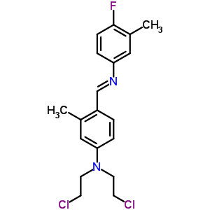 N,N-雙(2-氯乙基)-4-[[(4-氟-3-甲基苯基)亞氨基]甲基]-3-甲基-苯胺結(jié)構(gòu)式_1814-59-1結(jié)構(gòu)式