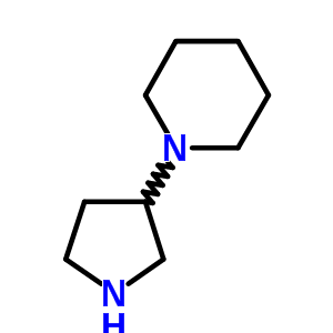 1-((R)-吡咯烷-3-基)哌啶結(jié)構(gòu)式_184970-32-9結(jié)構(gòu)式