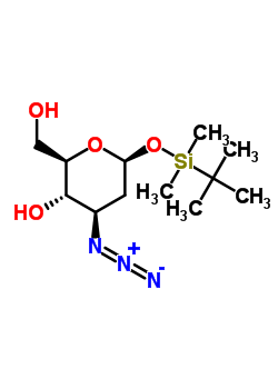 3-Azido-2,3-dideoxy-1-O-(tert-butyldimethylsilyl)-β-D-arabino-hexopyranoseStructure,189454-43-1Structure 3-Azido-2,3-dideoxy-1-O-(tert-butyldimethylsilyl)-β-D-arabino-hexopyranose Structure,189454-43-1Structure