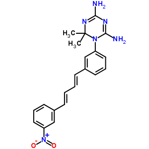 6,6-二甲基-1-[3-[(1e,3e)-4-(3-硝基苯基)-1,3-丁二烯基]苯基]-1,3,5-三嗪-2,4-二胺結(jié)構式_19157-91-6結(jié)構式