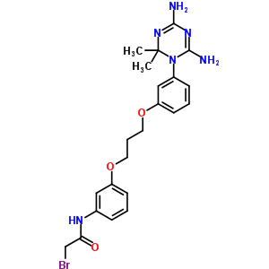 2-溴-n-[3-[3-[3-(4,6-二氨基-2,2-二甲基-1,3,5-噻嗪-1-基)苯氧基]丙氧基]苯基]乙酰胺結(jié)構(gòu)式_19159-83-2結(jié)構(gòu)式