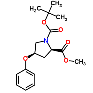 (2R,4R)-4-苯氧基-1,2-吡咯烷二羧酸1-(1,1-二甲基乙基)-2-甲酯結(jié)構(gòu)式_198969-19-6結(jié)構(gòu)式