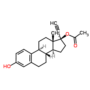 (17beta)-17-乙炔基-3-羥基雌甾-1,3,5(10)-三烯-17-基乙酸酯結(jié)構(gòu)式_21221-29-4結(jié)構(gòu)式