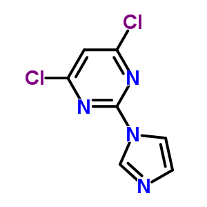 Pyrimidine, 4,6-dichloro-2- (1H-imidazol-1-yl)-Structure,212636-72-1Structure Pyrimidine, 4,6-dichloro-2- (1H-imidazol-1-yl)- Structure,212636-72-1Structure
