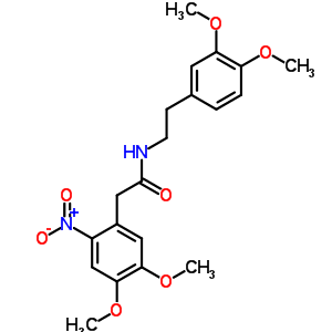 N-[2-(3,4-二甲氧基苯基)乙基]-4,5-二甲氧基-2-硝基-苯乙酰胺結(jié)構(gòu)式_2129-52-4結(jié)構(gòu)式