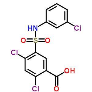 2,4-Dichloro-5-(3-chloro-phenylsulfamoyl)-benzoic acidStructure,21525-21-3Structure 2,4-Dichloro-5-(3-chloro-phenylsulfamoyl)-benzoic acid Structure,21525-21-3Structure