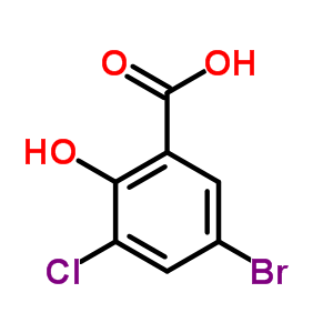 Benzoic acid,5-bromo-3-chloro-2-hydroxy-Structure,2200-85-3Structure Benzoic acid,5-bromo-3-chloro-2-hydroxy- Structure,2200-85-3Structure