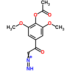 1-[4-(乙?；趸?-3,5-二甲氧基苯基]-2-二氮雜-乙酮結構式_22802-00-2結構式