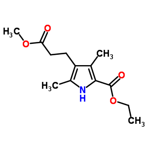 1H-pyrrole-3-propanoicacid,5-(ethoxycarbonyl)-2,4-dimethyl-,methylesterStructure,2386-37-0Structure 1H-pyrrole-3-propanoicacid,5-(ethoxycarbonyl)-2,4-dimethyl-,methylester Structure,2386-37-0Structure