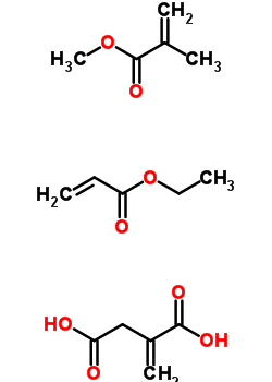 Butanedioic acid, methylene-, polymer with ethyl 2-propenoate and methyl 2-methyl-2-propenoateStructure,24980-96-9Structure Butanedioic acid, methylene-, polymer with ethyl 2-propenoate and methyl 2-methyl-2-propenoate Structure,24980-96-9Structure