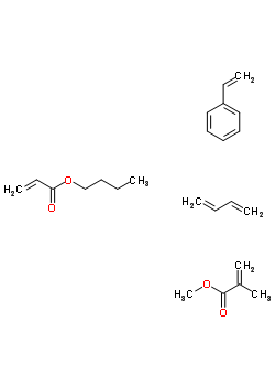 2-甲基-2-丙烯酸甲酯與 1,3-丁二烯, 丙烯酸丁酯和苯乙烯聚合物結(jié)構(gòu)式_25101-28-4結(jié)構(gòu)式