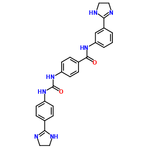 N-[3-(4,5-二氫-1H-咪唑-2-基)苯基]-4-[[[[4-(4,5-二氫-1H-咪唑-2-基)苯基]氨基]羰基]氨基]苯甲酰胺鹽酸鹽結(jié)構(gòu)式_25786-96-3結(jié)構(gòu)式