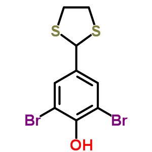 2,6-Dibromo-4-(1,3-dithiolan-2-yl)phenolStructure,262291-90-7Structure 2,6-Dibromo-4-(1,3-dithiolan-2-yl)phenol Structure,262291-90-7Structure