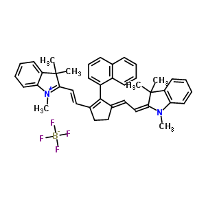 1,3,3-三甲基-2-((E)-2-(2-(1-萘基)-3-[(E)-2-(1,3,3-三甲基-1,3-二氫-2H-吲哚-2-亞基)乙亞基]-1-環(huán)戊烯-1-基)乙烯基)-3H-吲哚四氟硼酸鹽結(jié)構(gòu)式_262607-20-5結(jié)構(gòu)式