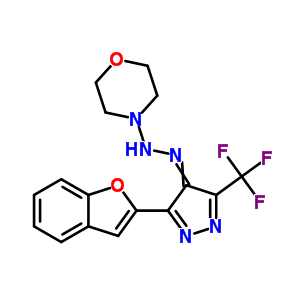 4-[2-[3-(2-苯并呋喃)-5-(三氟甲基)-1H-吡唑-4-基]二氮雜烯]-嗎啉結(jié)構(gòu)式_27218-65-1結(jié)構(gòu)式