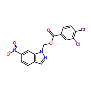 Benzoic acid,3,4-dichloro-, (6-nitro-1h-indazol-1-yl)methyl esterStructure,27225-66-7Structure Benzoic acid,3,4-dichloro-, (6-nitro-1h-indazol-1-yl)methyl ester Structure,27225-66-7Structure