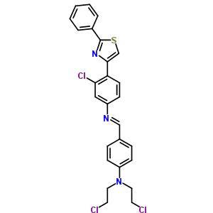 N-[[4-[雙(2-氯乙基)氨基]苯基]亞甲基]-3-氯-4-(2-苯基-4-噻唑)苯胺鹽酸鹽結(jié)構(gòu)式_28284-54-0結(jié)構(gòu)式