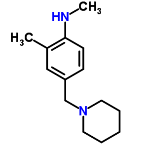 Benzenamine, n,2-dimethyl-4-(1-piperidinylmethyl)-Structure,29608-20-6Structure Benzenamine, n,2-dimethyl-4-(1-piperidinylmethyl)- Structure,29608-20-6Structure
