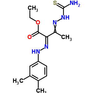 3-[2-(氨基硫氧代甲基)肼基]-2-[2-(3,4-二甲基苯基)肼基]-丁酸乙酯結(jié)構(gòu)式_29783-86-6結(jié)構(gòu)式